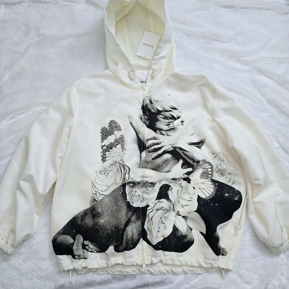 Valentino Artistic Graphic Satin Effect Hooded Jacket | Size 40 (S) | MSRP $3890 - Picture 1 of 13